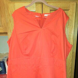 Bows & Sequins Orange Summer Sleeveless Dress-2X  (Gator Orange Color)